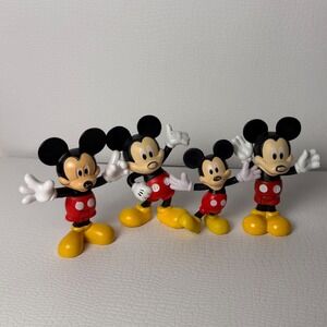 Disney Mickey Mouse PVC Figure Lot of 4 Classic Red Shorts Yellow Shoes Toy